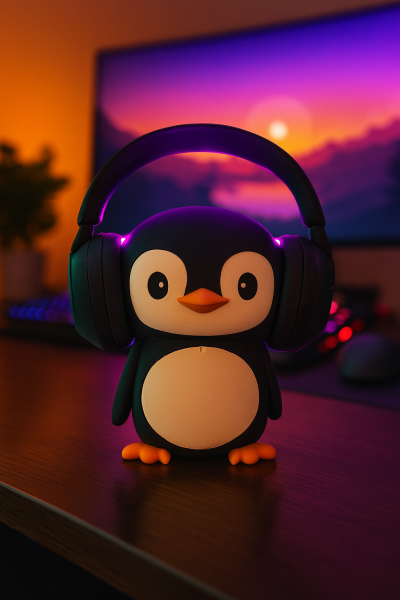 Sevimli Penguen Kulaklık Standı – Kulaklık Şarj Standı